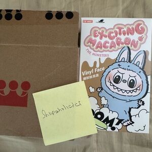 Unopened Authentic Labubu Exciting Macarons Pendant 🩶 Pop Mart 7” – HTF!